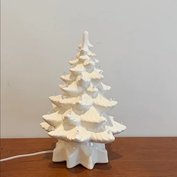 White Ceramic Light-Up Christmas Tree Holiday Decor - Picture 3 of 11